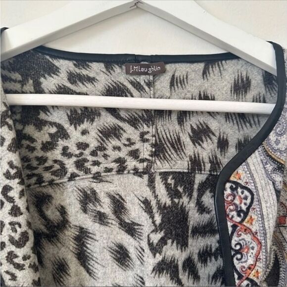 J. McLaughlin Gia Reversible Open Front Wool Poncho L/XL - Picture 4 of 7